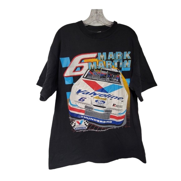 Vintage Nascar Mark Martin Valvoline Ford Thunderbird Racing T-Shirt XL - Picture 2 of 7